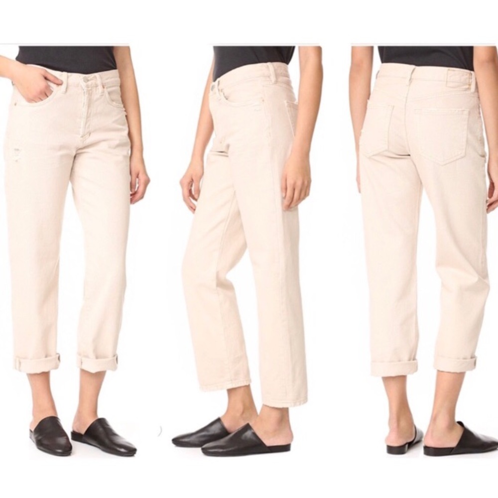 Free People off white high waisted boyfriend jeans